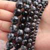 4/6/8/10 Mm Natural Snowflake Obsidian Loose Beads  Gemstone Smooth Round for Jewelry Making