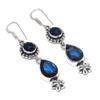London Blue Topaz Gemstone 925 Sterling Silver Earring 2.44"