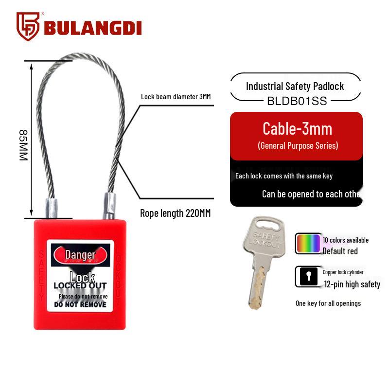Wanjun Industrial Safety Padlock, Insulated Plastic, LOTO Electrical Lock.