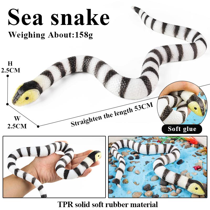 Oenux Forest Savage Snakes Animals TPR Rattlesnake Python Cobra Action Figures Lifelike Model Education Kids Toy Gift Prank toy