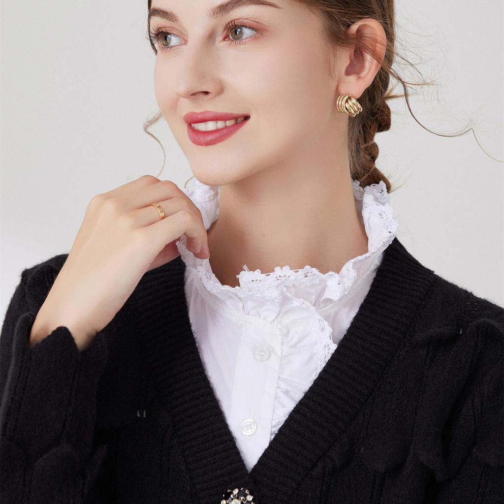 Perfect Match Autumn Women'S Cotton Detachable Collar For Sweater Blouse New Shirt Fake Collar Decorative Female White Half Shirt False Collar