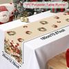 Vintage Christmas Table Runner Farmhouse Table Flag Merry Christmas Decoration for Home 2025 Winter Holidays Dinning Table Decor
