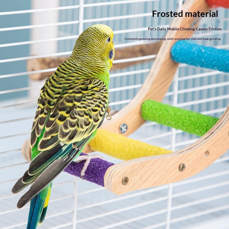 /6/8-stufige Vogelkletterleiter Vogel mattierter Stab Papageienkralle Zahnschleifstange Sitzstange Spielzeug Interaktives Vogelzubehör