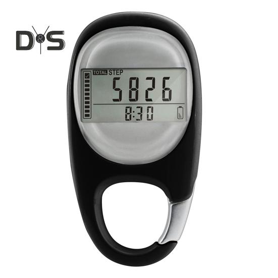 3D-Schrittzähler, einfacher Schrittzähler mit Karabiner, präziser Clip-Schrittzähler für Männer, Frauen, Kinder, Senioren