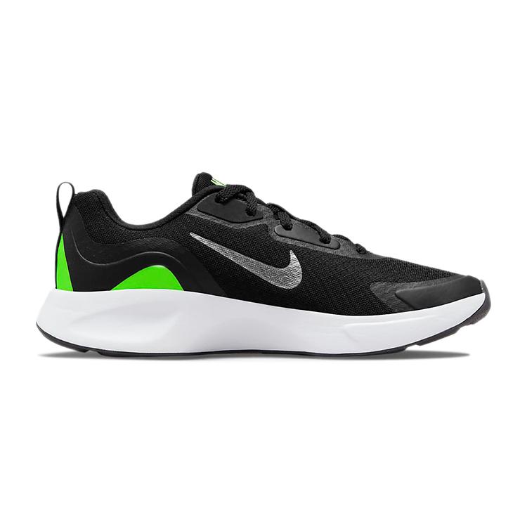 New Nike Wearallday Low Top Kids' Running Shoes Black White Green Teenagers CJ3816-015