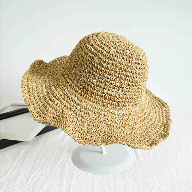

Summer new hat women s sunshade sunscreen big straw hat fashionable versatile bucket hat breathable foldable basin hat Average size