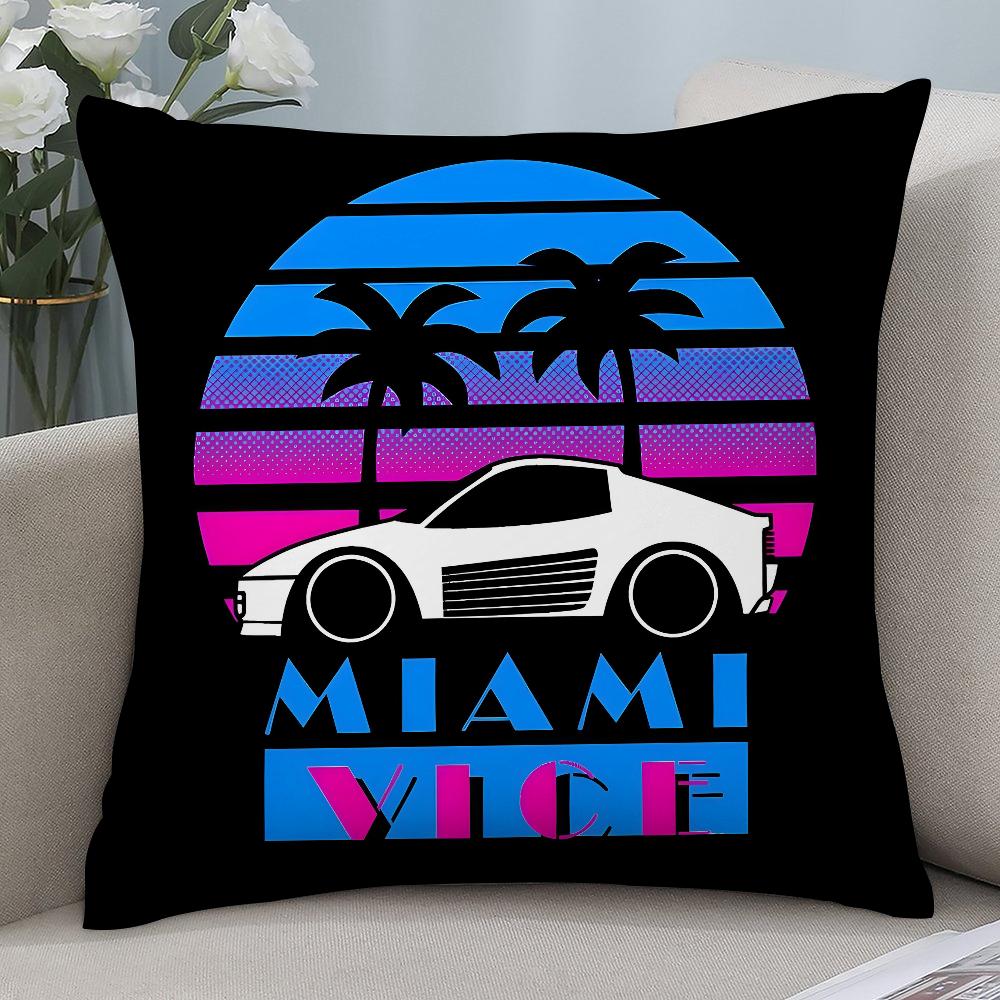 Federa per Cuscino Film M-Miami Vice Stampa 3D Fibra di Poliestere 40*40 Cm Copricuscino Decorativo per Divano di Casa Regalo per Festival