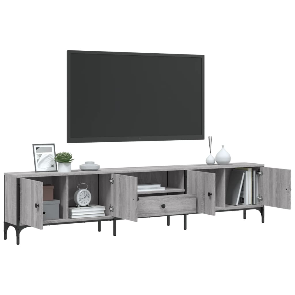 Vidaxl Szafka Pod Tv, Z Szufladą, Szary Dąb Sonoma, 200X25X44 Cm