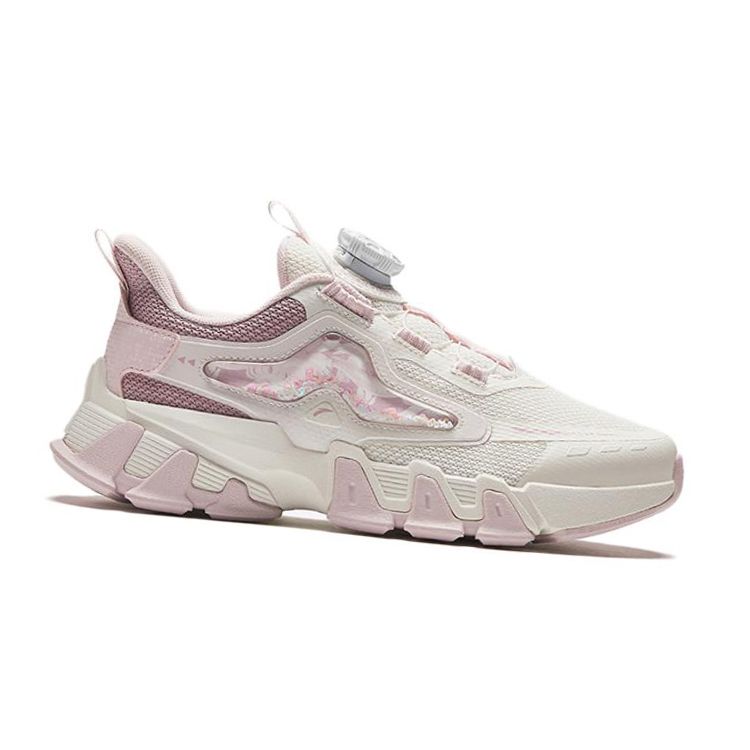 Anta Kids Knob Non-Slip Anti-Kick Casual Shoes Kids Shoes White Pink Purple 322418806-2