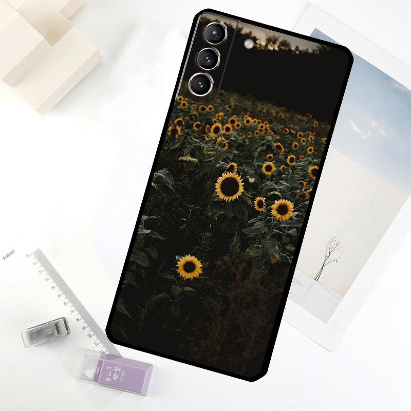 Sunny Sunflower Phone Case For Samsung Galaxy S25 S26 Ultra S20 S21 S22 S23 S24 Ultra S10 Plus S25 FE Cover
