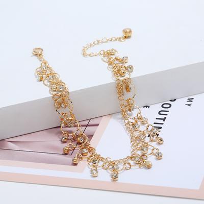 Yousheng Women Anklet Rhinestone Tassel All Match Vintage Style Lady Anklet Chain Birthday Gift