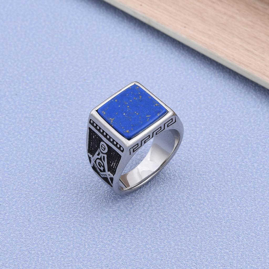 R3430 Freimaurerei Vergoldung Herren Hochwertig 316L Edelstahl Onyx Uhrenarmband Ringe Klassisch Trend Schmuckprodukt