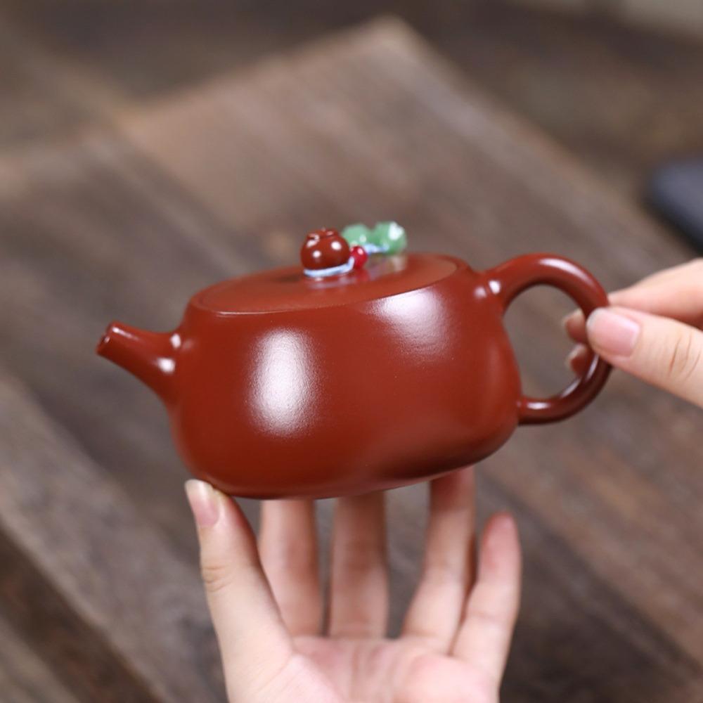 

280ml Boutique Yixing Purple Clay Teapots Handmade Large Caliber Pot Raw Ore Dahongpao Mud Kettle Chinese Zisha Tea Set Gift