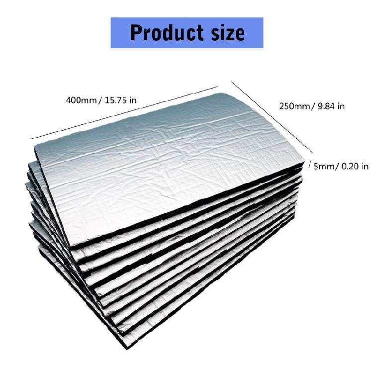 10pcs High Temperature Resistant Vehicle Soundproofing Mat Butyl Adhesive Damping Foam for Engine Hood Floor Insulation