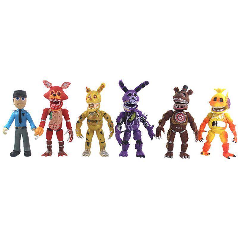 Fnaf Five 6pcs Nights At Freddys Light Up Action Figures Facechanging Toys