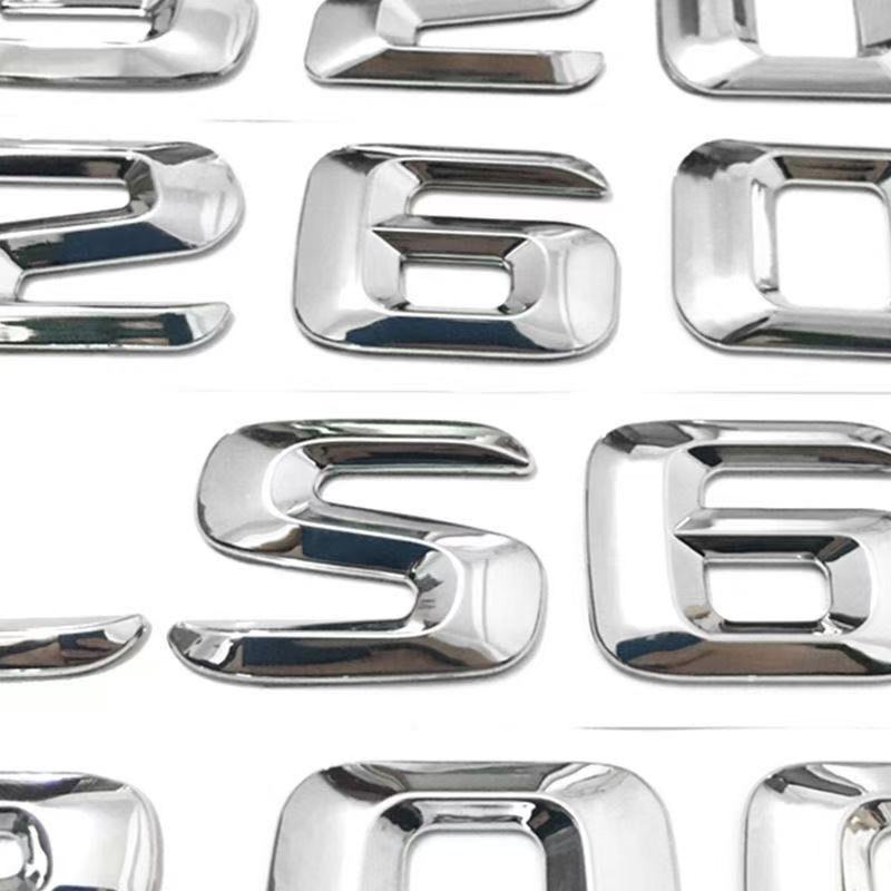 3D ABS Chrome Logo S320 S350 S400 S450 S500 S550 S580 S600 Emblem Letters Car Trunk Badge For  S W222 W223 Accessories