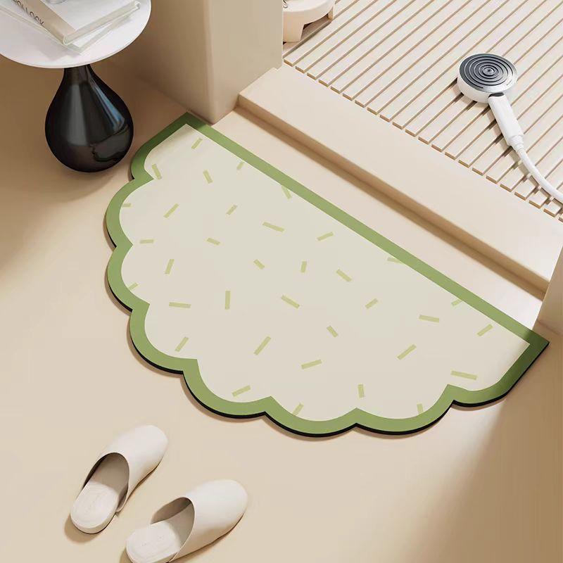 Nordisch Bloem Siliconen Gel Vloermat - Sneldrogend, Antislip Vloer voor Huishoudelijke Badkamers, Makkelijk Schoon te Maken, voor Badkamervloeren 1PC 50X80cm(20x31in)