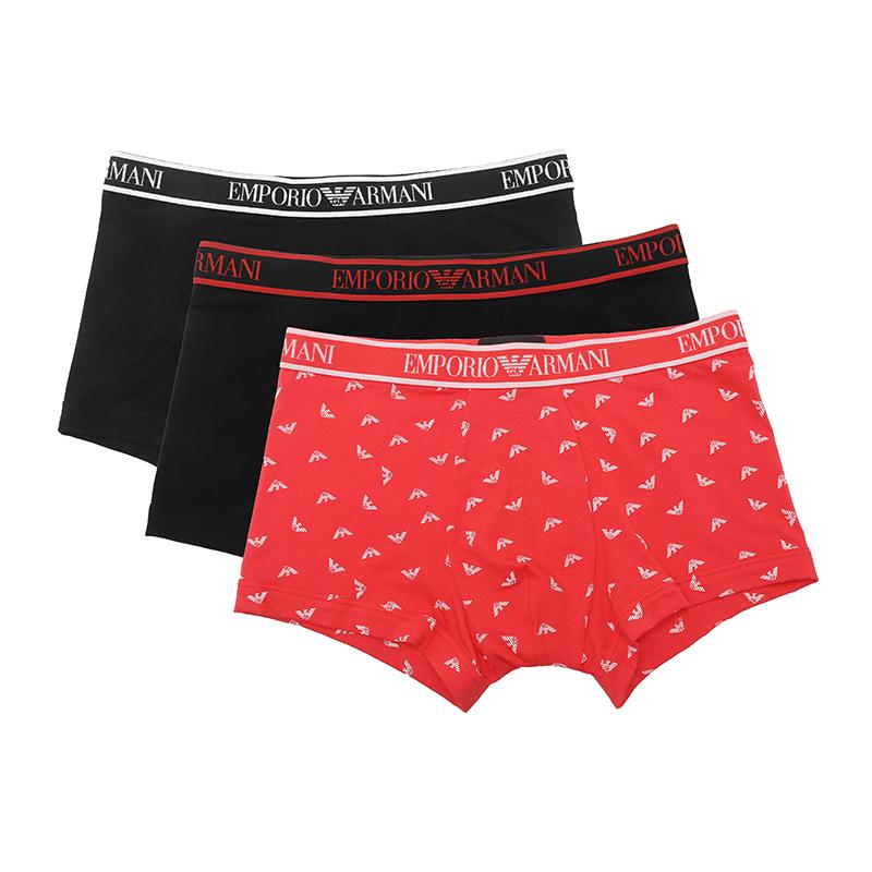 Emporio Armani Men's Letter Logo Jacquard Trim Boxer Briefs 3-Pack Underwear 111357-3R717-24221 Cm