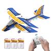 DEERC Radio-Controlled Glider Airplane, Fixed-Wing Jet, RC Kit, Under 100g, Kids' Beginner's Toy, Indoor/Outdoor Use, 3 Batteries, 24-Minute Flight Ti