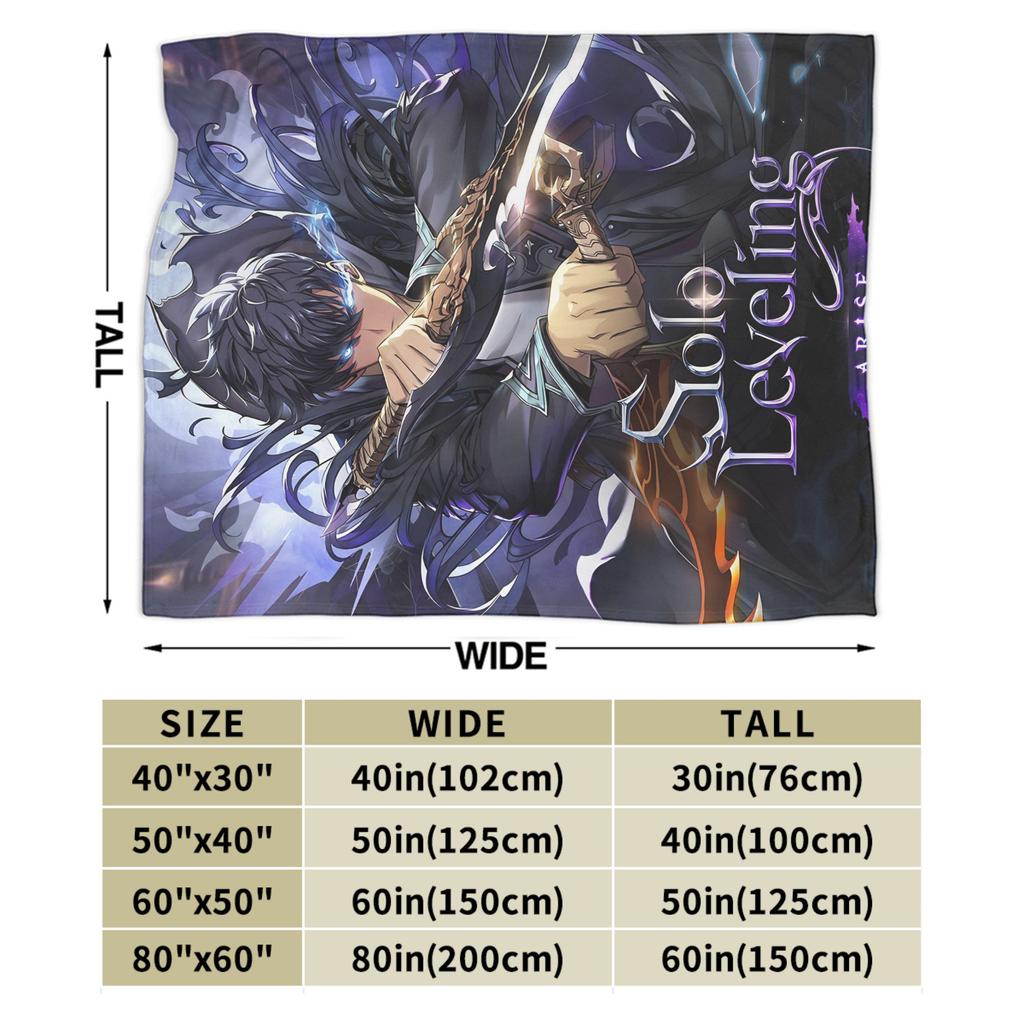 Vintage Solos Levelings  Anime  Coral Fleece Plush Throw Blanket  Blankets for Bed Bedroom Warm Plush Thin Quilt,
