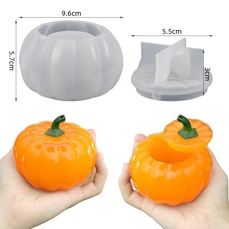 Handmade Creative Shape New Pumpkin Jar with Lid Silicone Mold Jewelry Storage Box Plaster Mold DIY Plaster Resin Crafts