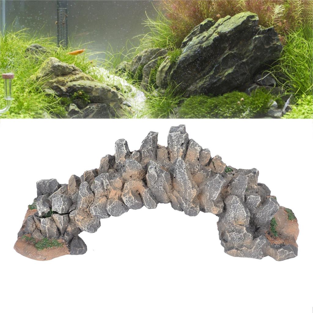 Aquarium Arch Bridge Resin Safe Simulation Decoration Fish Bridge Ornament for Landscaping