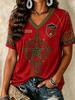 Maglietta da Calcio Jacquard Marocco 2026 Geometrica Tribale Scollo a V Distintivo Arabo Manica Corta Top da Calcio