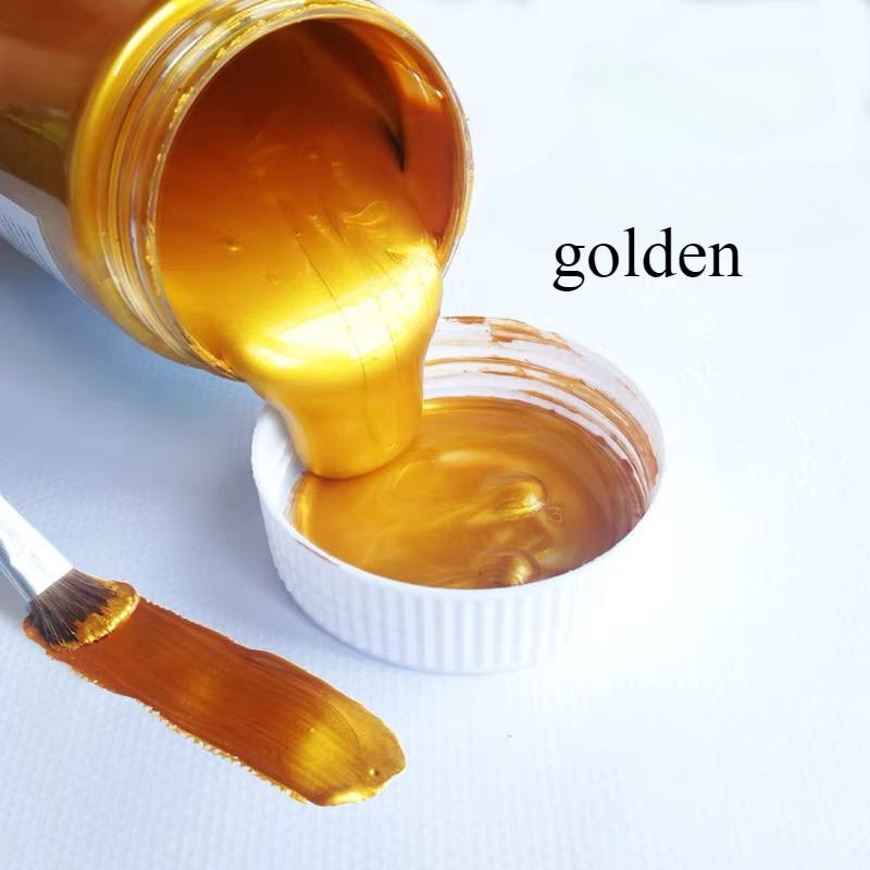 

500g/Bottle of Golden and Silver Acrylic Paint Waterproof DIY Hand-painted Buddha Statue Home Stone Statue Metal Color Pigment