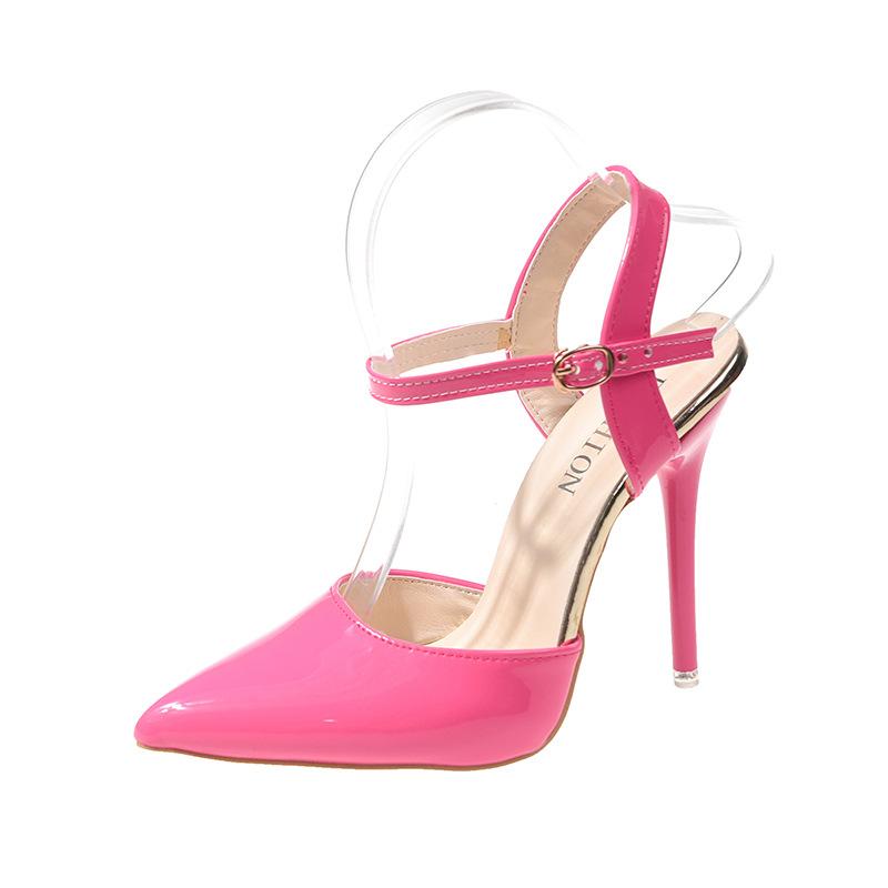 Summer Super High Stiletto Heels Ankle Strap Sandals Women Hollow Pointed Toe Party Heels Shoes