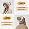 Autumn and winter lace-up ear protectors knitted hat women's Fair Island wind bag head hairball hat thickened warm jacquard wool hat