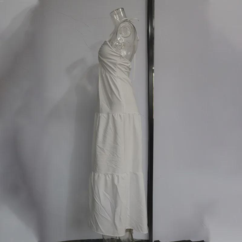Vestido Boho Blanco Halter para Mujer 2025