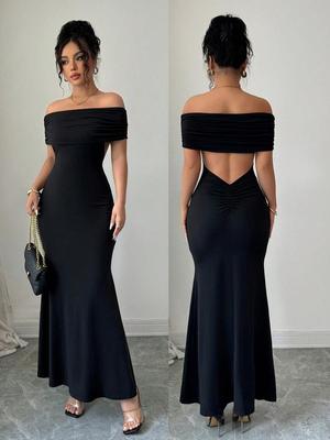 Abito da donna sexy attillato monospalla con scollo profondo