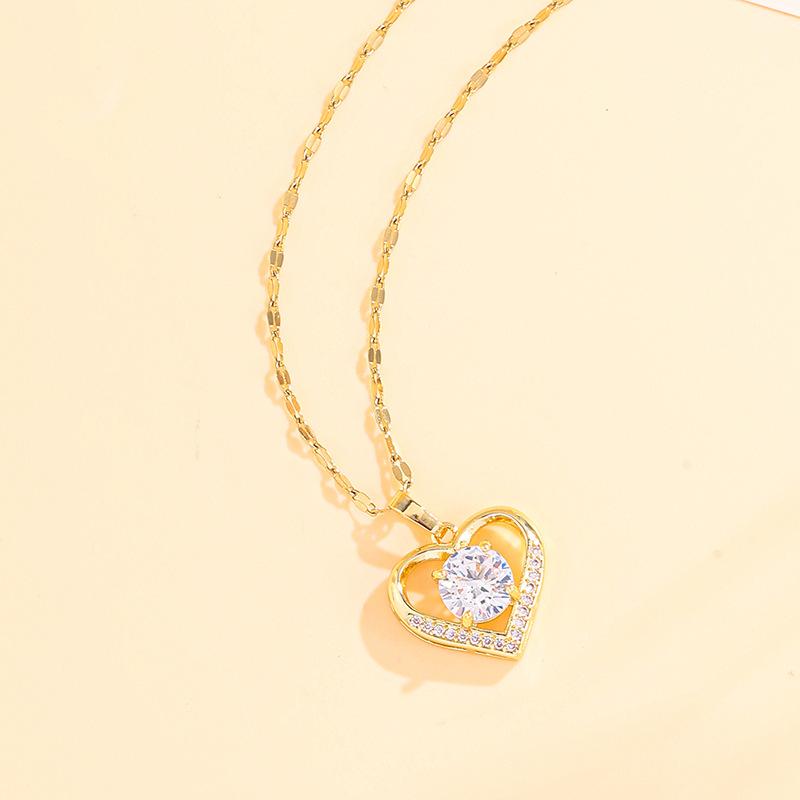 Love Necklace Women'S Light Luxury Trend Versatile Micro-Inlaid Shining Zircon Jewelry