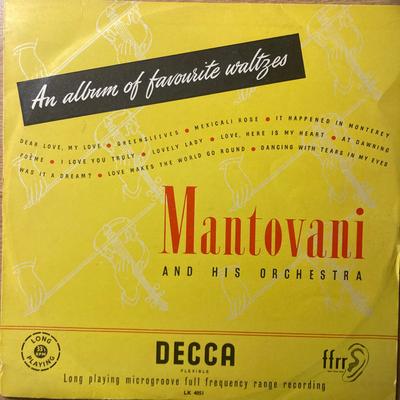 LP Record MANTOVANI  HIS ORCHESTRA  An Album Of Favourite Waltzes LK4051 Decca UK Jazz Used
