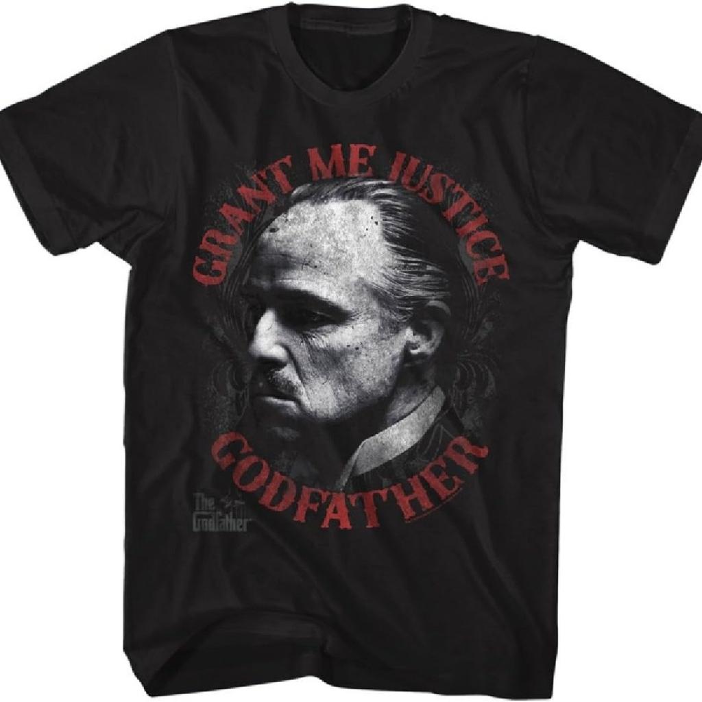American Classics Godfather 1972 Crime Movie Marlon Brando Grant Me Justice Black Adult T-Shirt
