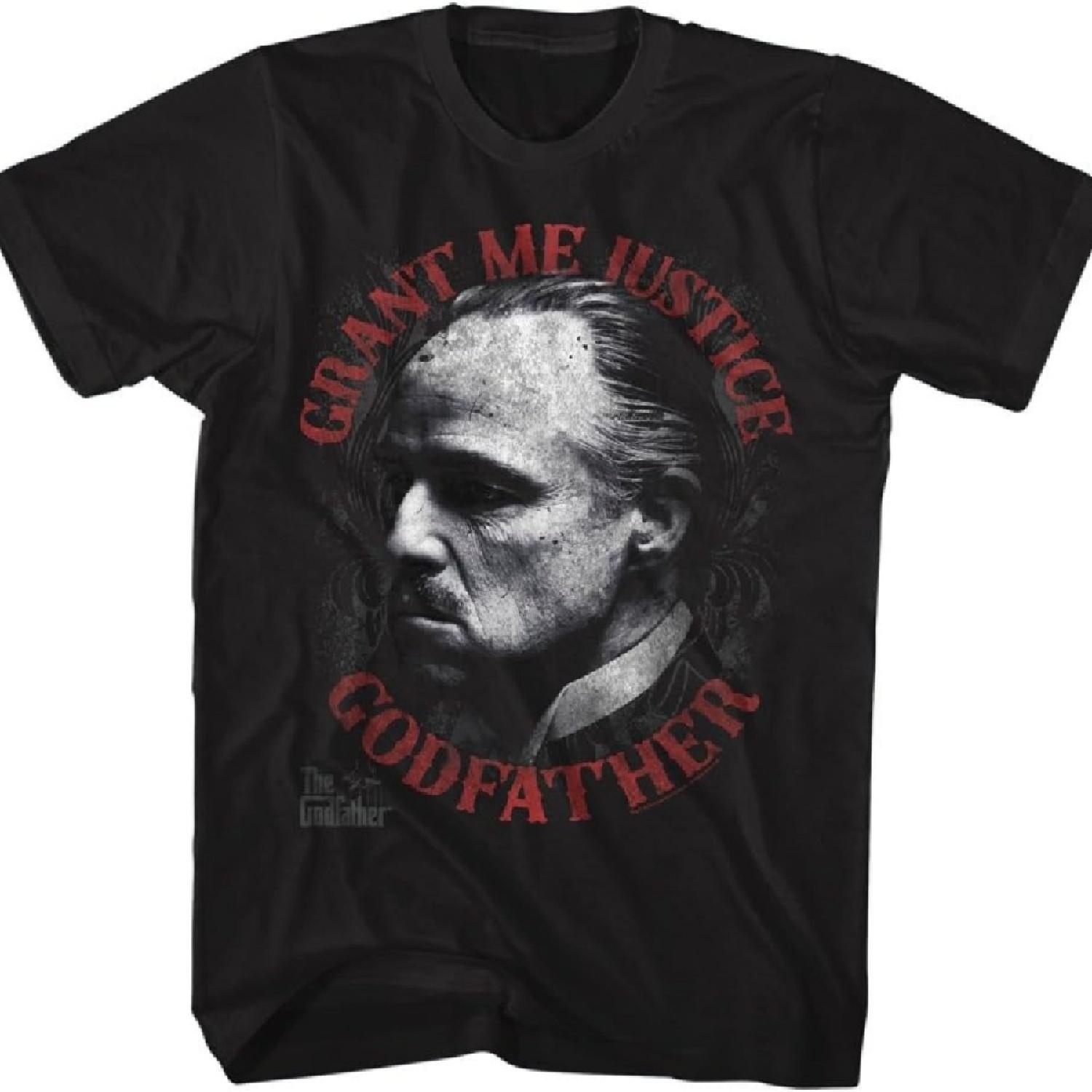

American Classics Godfather 1972 Crime Movie Marlon Brando Grant Me Justice Black Adult T-Shirt XXXXXL