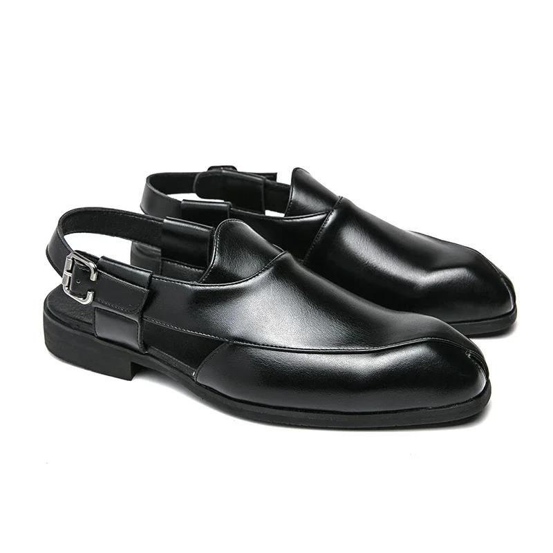 Summer Mens Casual Shoes Designer Leather Outdoor Sandals High Quality Comfortable Beach Sandals For Men Driving Casual Shoes