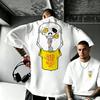 Skull Eyeball Graphic T Shirt Back Print Hold Your Head Up Horror Graffiti Tee Y2K Streetwear Cotton Short Sleeve