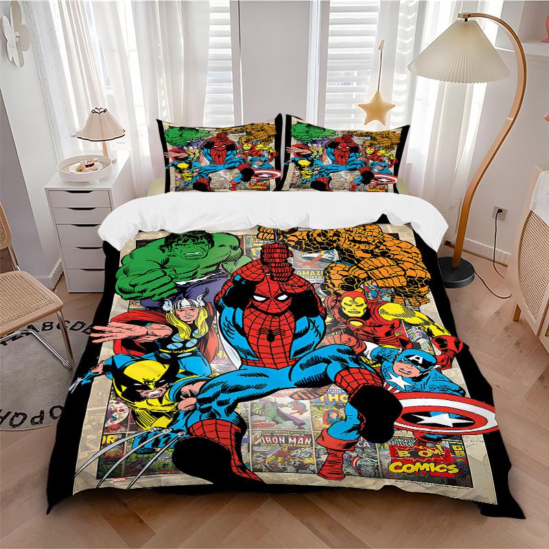 Superhero Comic Book Cover Print 3Pcs Bedding Setduvet Cover With 2 Bedropillowcase Home Birthday Gift