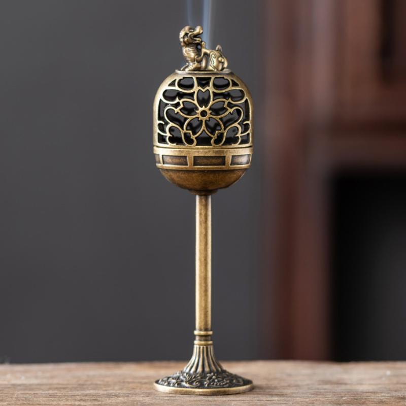 Zinc Alloy Hollow Aromatherapy Deer Crane Incense Burner Indoor High-foot Stove Office Tea Room Decoration Incense Burners