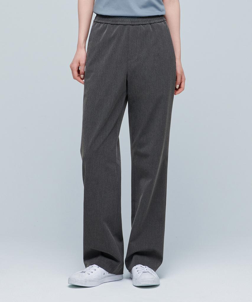 MUSINSA STANDARD Genderless Wide Banding Slacks [Medium Gray]