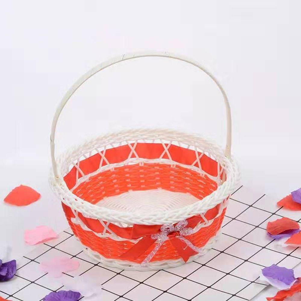 

Large Capacity Fruit Storage Bin Handmade Rattan Fruit Basket New Bamboo Flower Basket