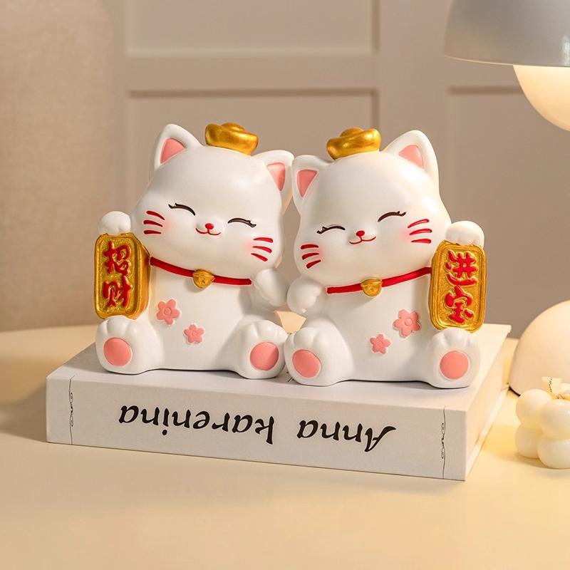 

1 пара милых кошек мультяшная имитация животного подставка для книг украшение книжная полка настольная подставка для книг полимерная смола ремесло домашний декор гостиная шкаф украшение подарок lucky kitties