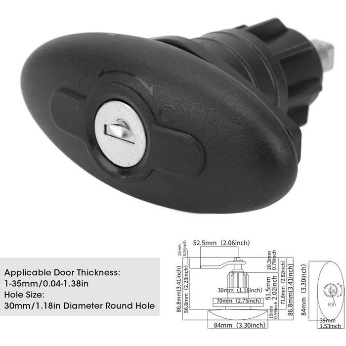 Jiawu Serrure de porte de cabine de camping-car, serrure à compression de porte de cabine ovale en alliage