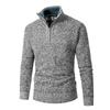 2024 Nuovi Cardigan con Zip Autunnali da Uomo Moda Casual Sociale Maglioni da Uomo Collo Alto Caldo Invernale Maglione a Maglia Uomo