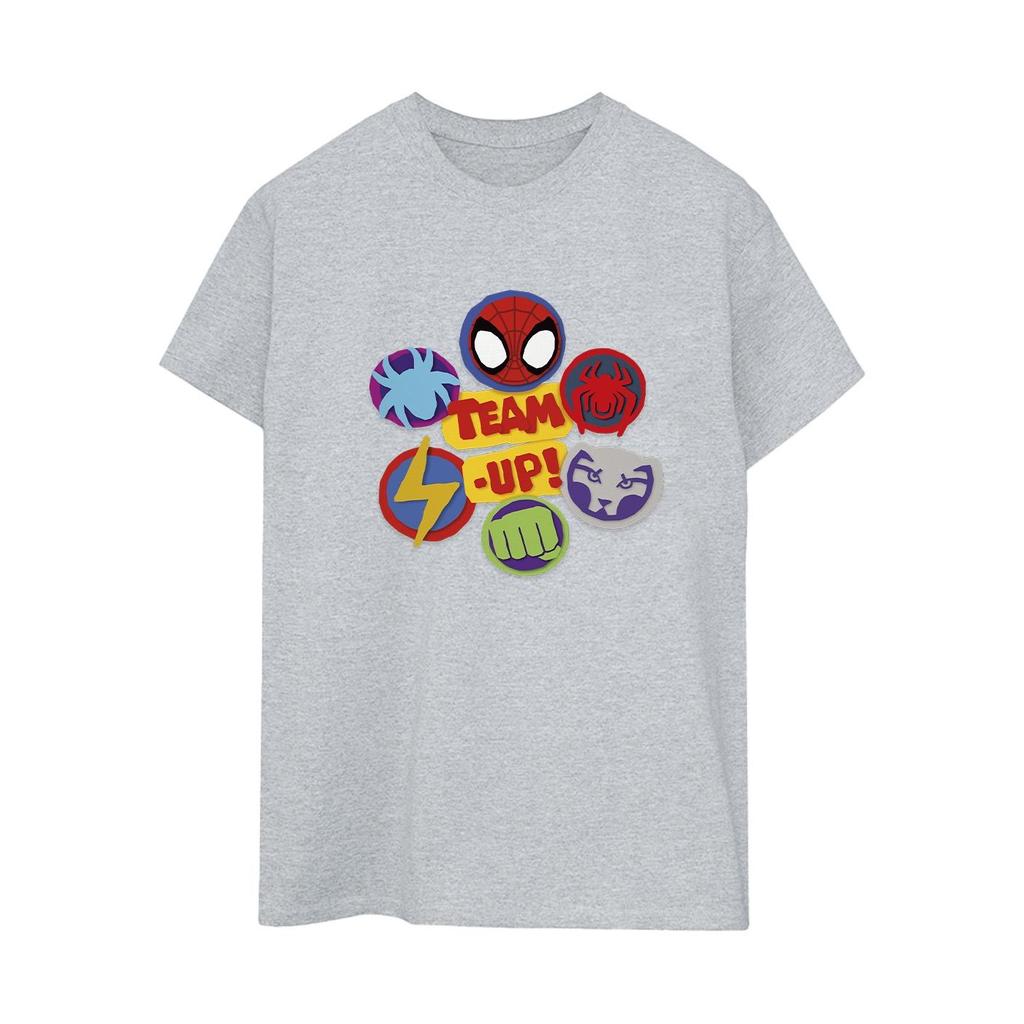 Marvel Womens/Ladies Spidey And His Amazing Friends Team Up Cotton Boyfriend T-Shirt