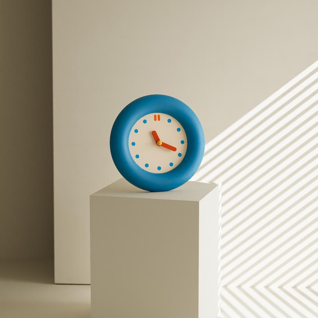 Minimalist Donut Round Desk Wall Clock Room Decoration Frame Silent Quartz Table Clock Kids Room Bedroom Office Home Decor Gifts