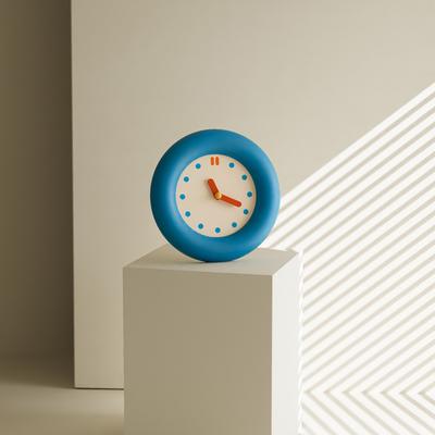 Minimalist Donut Round Desk Wall Clock Room Decoration Frame Silent Quartz Table Clock Kids Room Bedroom Office Home Decor Gifts