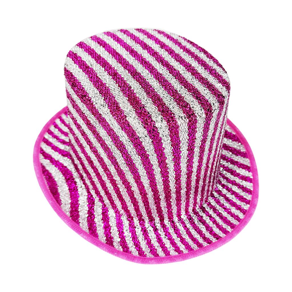 Magician Style Striped Lincoln Hat In With Metallic Finish For Costume Party Stage Performances Fashion Accessory