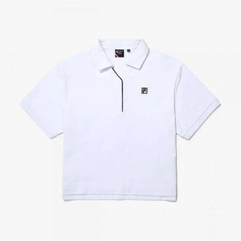 Fila Cotton Blend Pique Semi Crop Collar Tee Fs2tsg2362fwhi 95(M)